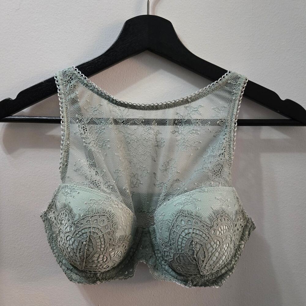 Victoria's Secret Lace Racerback Bralette / Front-Close Push-Up sz 32D New